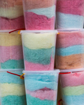 Produzierte Zuckerwatte
