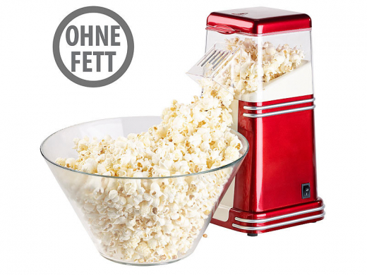 Rosenstein & Söhne XL-Heißluft-Popcorn-Maschine für bis zu 100 g Mais, 1.200 Watt