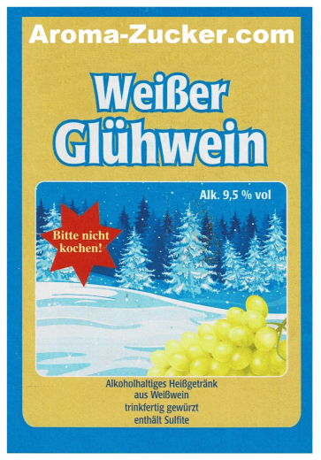 Weißer Glühwein 9,5% Alc. 1 / 3 / 5 Liter Weißer Glühwein 9,5% Alc. 1 / 3 / 5 Liter