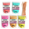 Eigenes Auswahl Kit (5 x 200g) = 1 Kg Aroma Zucker für Zuckerwattemaschine + 50 Holzstäbe (30 cm)