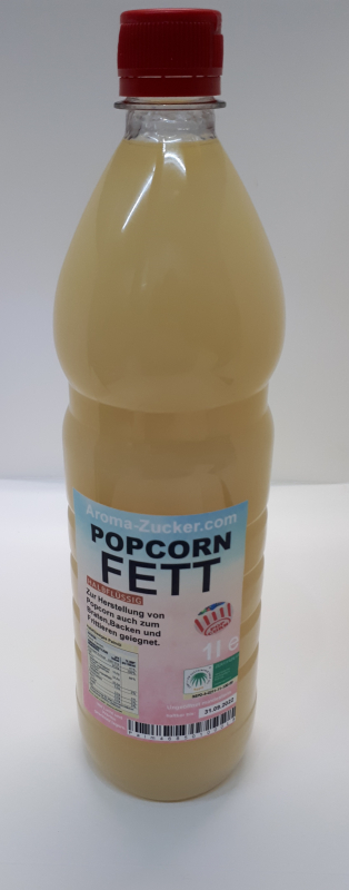 Popcorn Fett halbflüssig aus Palmöl in der 1 Liter Flasche