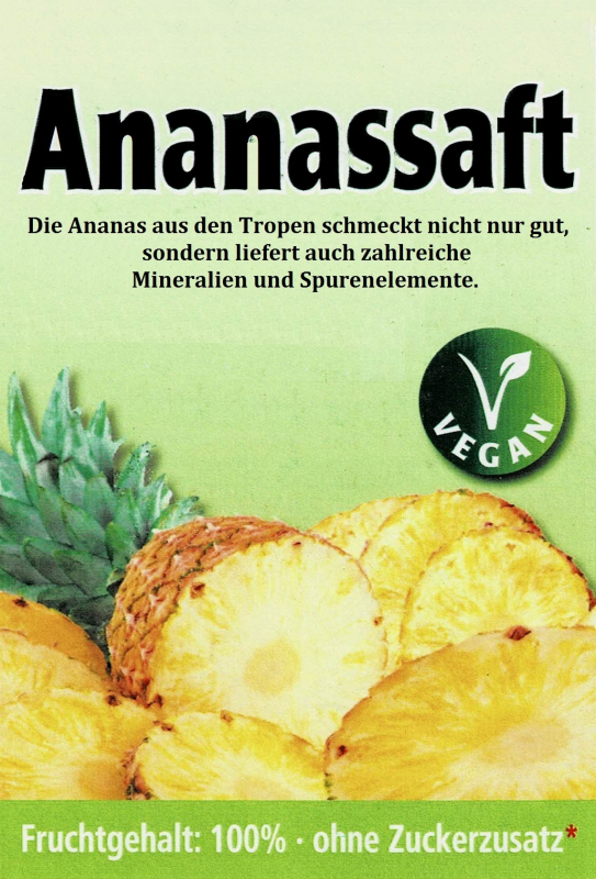 Ananas-Saft 1 / 3 / 5 Liter