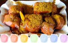 Currywurst Aroma Zuckerwatte im Eimer 45g/70g/100g