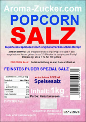 Puder Salz für Popcorn Natur Belassen Weiss 1 Kg