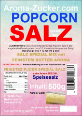 Puder Salz mit Feinem Butter Aroma für Popcorn 0,5 Kg