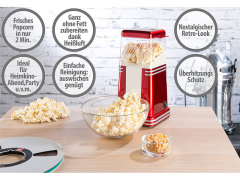 Rosenstein & Söhne XL-Heißluft-Popcorn-Maschine für bis zu 100 g Mais, 1.200 Watt