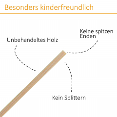 2500 Zuckerwatte Stäbe für Zuckerwattemaschine  4 x 4 x 300 mm aus Kiefernholz